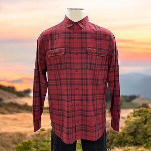 Alesbury Red Plaid Button-Up Shirt L‎ Mens Western Rugged Cabincore Hike